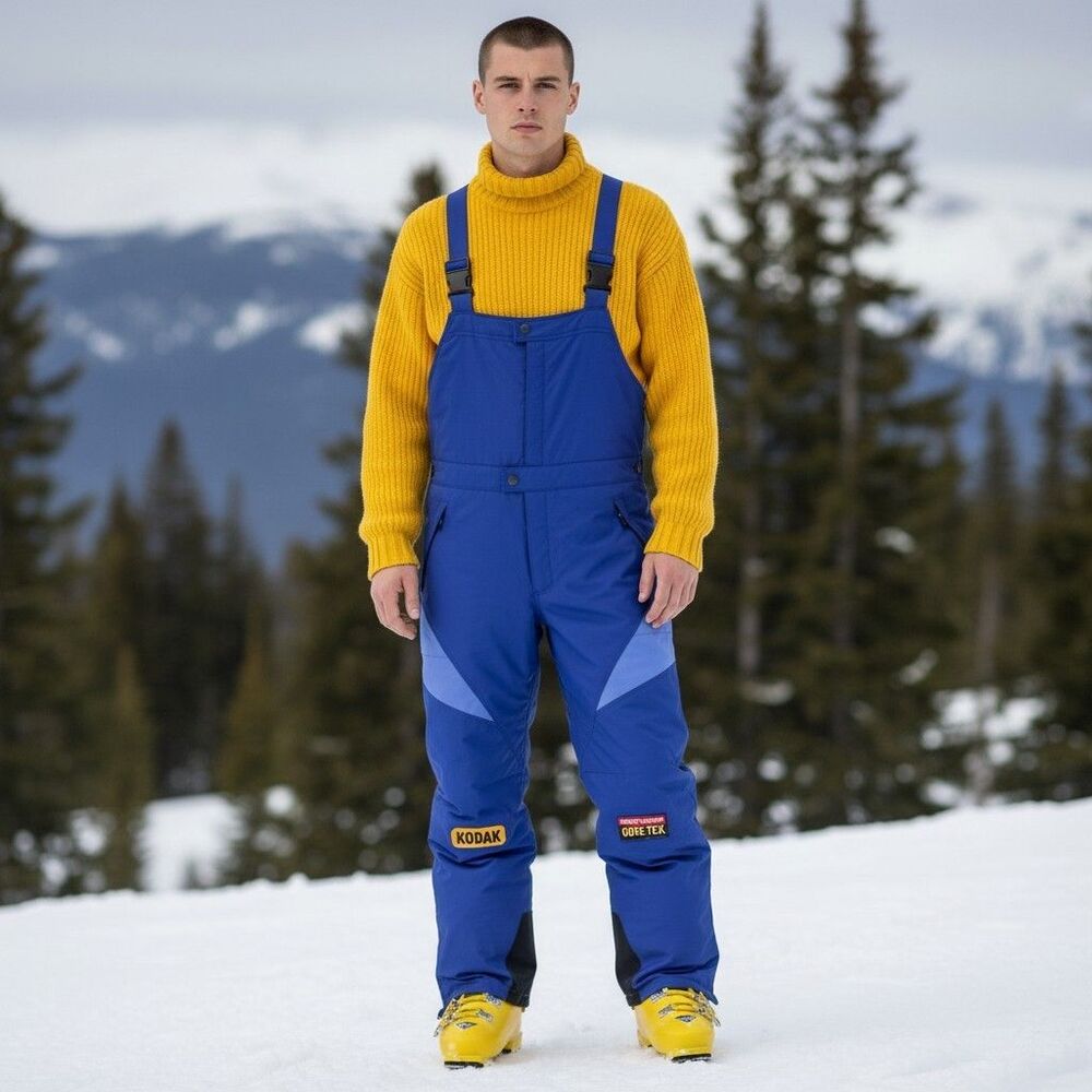 Vintage 80s Hard Corps Kodak GoreTex Jumpsuit Snow Bib Ski Men 38 XL Overalls